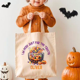 Anpassningsbar Cute Orange Lila Pumpkin Halloween Tygkasse