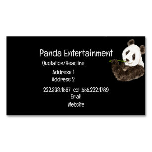 Anpassningsbar Cute Panda, Asian Bear, Animal Magnetiska Visitkort