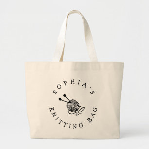 Anpassningsbar Cute Personlig Knitting Bag Jumbo Tygkasse