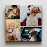 Anpassningsbar Cute Pet Hund Cat Family Photo Coll Canvastryck<br><div class="desc">Gör ditt eget keepy-kanvastryck med den här söta pansarbilden eller med familjens fotokollage. Anpassa med 4 bilder av dina älskade,  oavsett om de är hund,  katt eller människa:)</div>