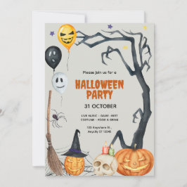 Anpassningsbar Cute Pumkin Halloween fest Inbjudningar