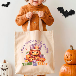 Anpassningsbar Cute Pumpkin Roligt Spooky Hallowee Tygkasse