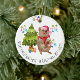 Anpassningsbar Cute Quokka jul Ceramic Ornament