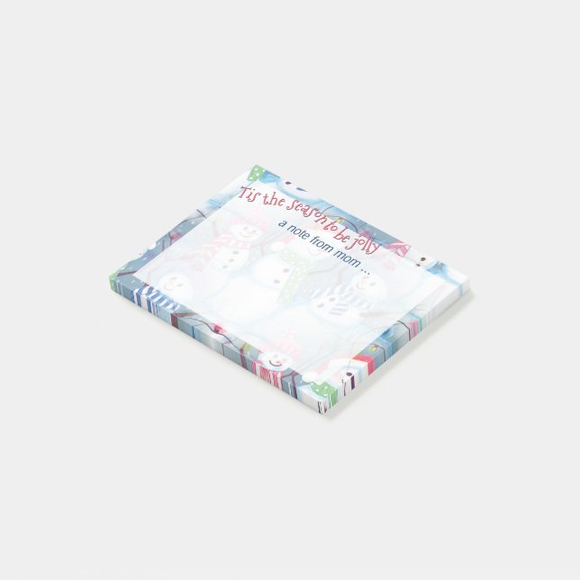 Anpassningsbar Cute Roligt Funny Helgdag Mönster Post-it Block (Vinklad)