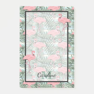 Anpassningsbar Cute Roligt Rosa Flamingoes Handfla Post-it Block