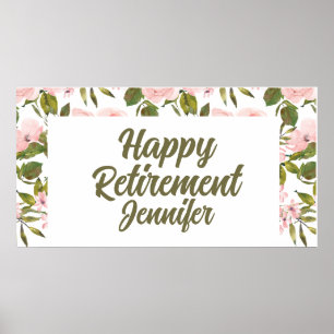 Anpassningsbar Cute Rosa Blommigt Greenery Lycklig Poster