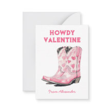 Anpassningsbar Cute Rosa Cowboy Boot Howdy Valenti