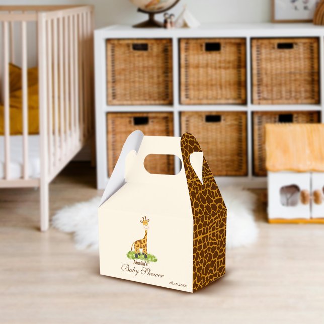 Anpassningsbar Cute Safari Giraffe Favor Box Presentaskar (Skapare uppladdad)