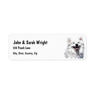 Anpassningsbar Cute Samoyed Hund-adressetikett Returadress Etikett