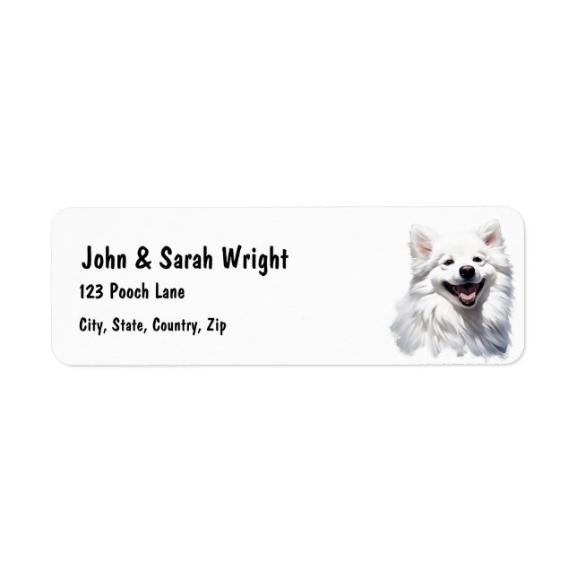 Anpassningsbar Cute Samoyed Hund-adressetikett Returadress Etikett (Framsidan)