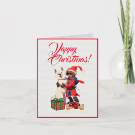 Anpassningsbar Cute Samoyed Hund med liten flicka  Kort