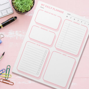 Anpassningsbar Cute Simple  Odated Daily Planner Anteckningsblock