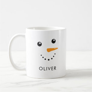 Anpassningsbar Cute Snögubbe Ansikte Classic Mugg