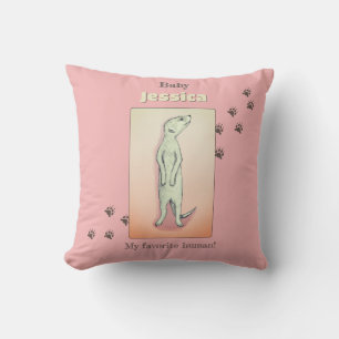 Anpassningsbar Cute Soft Rosa Peach Meerkat Baby N Kudde