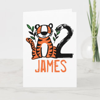 Anpassningsbar Cute Tiger Birthday Kort