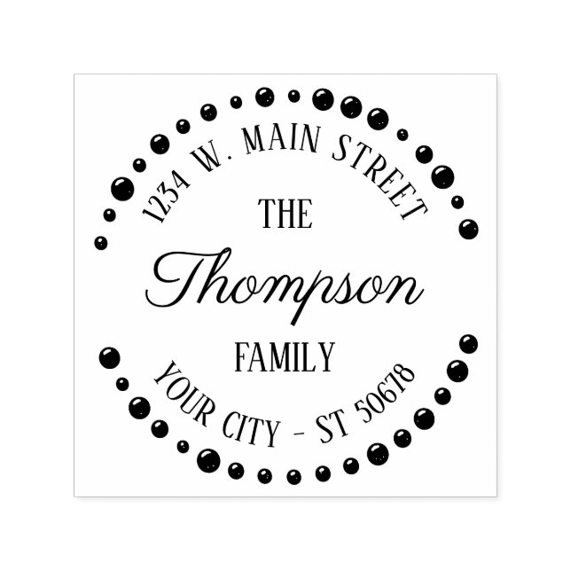 Anpassningsbar Cute Trendig Modern Art Deco Circle Självfärgande Stämpel (Design)