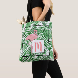 Anpassningsbar Cute Tropical Rosa Flamingo Waterco Tygkasse