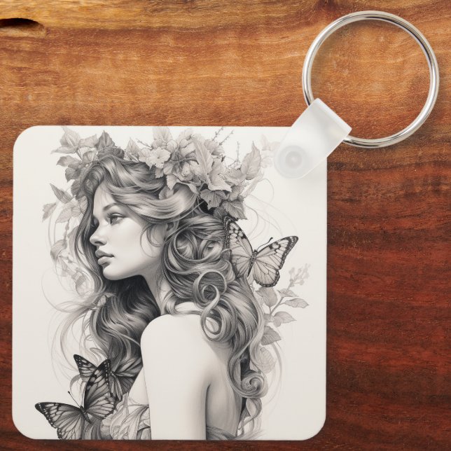 Anpassningsbar Cute Two Photo Dubbla Side Personli Nyckelring (Baksida)