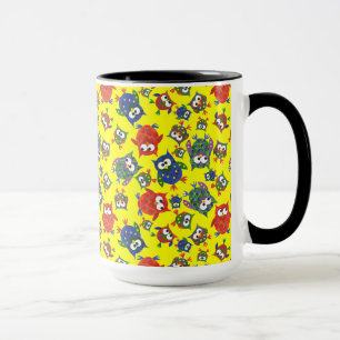 Anpassningsbar Cute Uggla Coffee Mugg, Red, Blue, Mugg