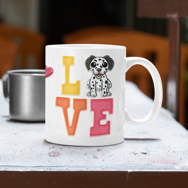 Anpassningsbar Cute Valentine Day Dalmatian Hund ä Kaffemugg (Skapare uppladdad)