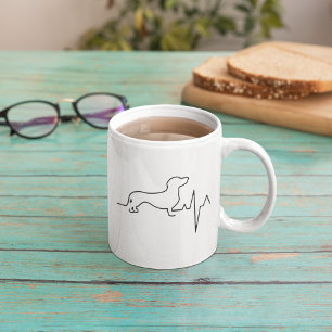 Anpassningsbar Cute Valentine Day Theme Heartslag Kaffemugg