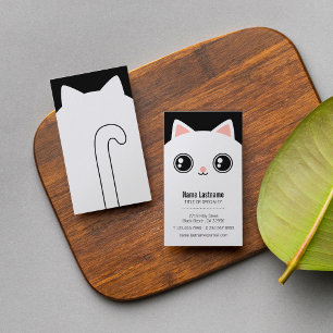 Anpassningsbar Cute White Kattunge Pet Sitter Temp Visitkort