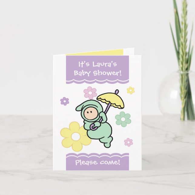Anpassningsbar Cutietoots Baby Shower-inbjudan Inbjudan (Framsida)