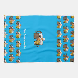 Anpassningsbar Cyan Blue Öl Kökshandduk