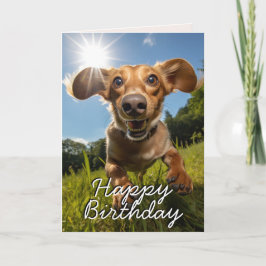 Anpassningsbar Dachshund Grattis på födelsedagen-k Tack Kort