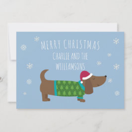 Anpassningsbar Dachshund Hund God jul Julkort
