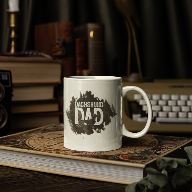 Anpassningsbar Dachshund Pappa Fars dag Hund älska Kaffemugg (Skapare uppladdad)