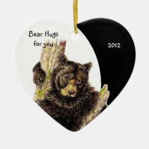 Anpassningsbar Dagen, Bear Hugs åt dig, Humor Julgransprydnad Keramik