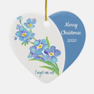 Anpassningsbar Dagen jul Glöm mig - inte blomman Julgransprydnad Keramik