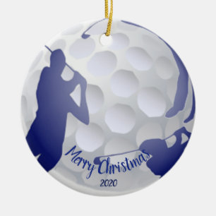 Anpassningsbar Dagen jul Golfing Golfer Roligt Julgransprydnad Keramik