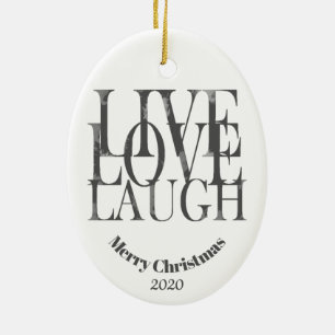 Anpassningsbar Dagen jul Live Kärlek Laugh-inspira Julgransprydnad Keramik