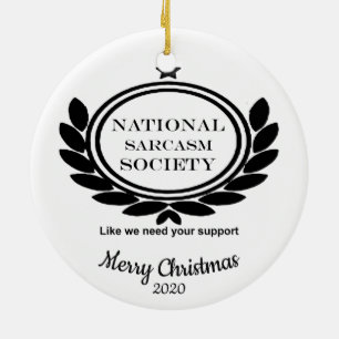 Anpassningsbar Dagen jul Roligt Sarcasm Society Julgransprydnad Keramik