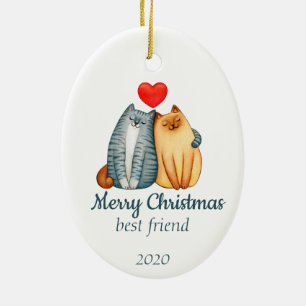 Anpassningsbar Dagen julklapp, bästa vän Julgransprydnad Keramik