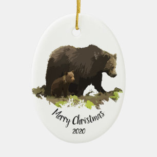 Anpassningsbar Dagen julklapp Familj Unge Djurkons Julgransprydnad Keramik