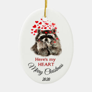 Anpassningsbar Dagen julrashon Här är mitt hjärta Julgransprydnad Keramik