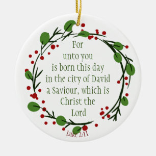 Anpassningsbar Dagen Kristna julskript Utandning Julgransprydnad Keramik