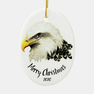 Anpassningsbar Dagen Örn Uggla Bird God jul Julgransprydnad Keramik