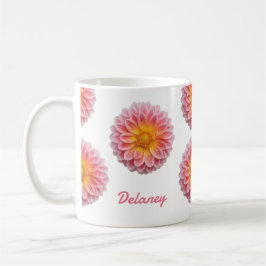 Anpassningsbar Dahlia och Dew Drops Kaffemugg
