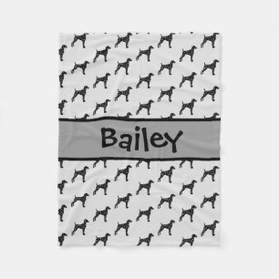 Anpassningsbar Dalmatian Hund Silhouette Fleecefilt