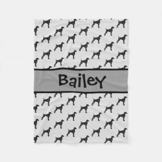 Anpassningsbar Dalmatian Hund Silhouette Fleecefilt