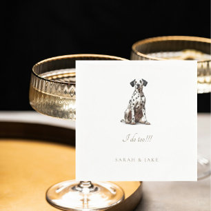 Anpassningsbar Dalmatien Pet Bröllop Napkins Pappersservett