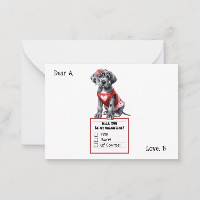 Anpassningsbar dalmatiner hund Valentine Anteckningskort (Framsida)