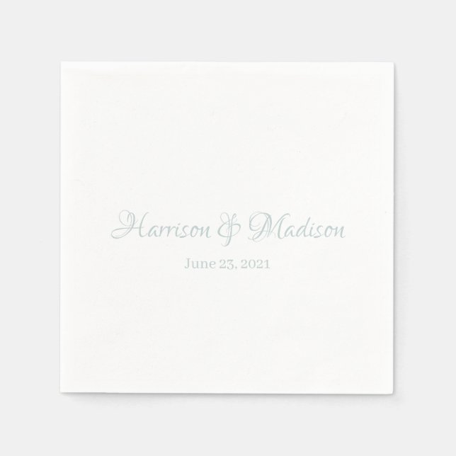 Anpassningsbar, dammigt blått skript par Namn datu Pappersservett (Framsidan)