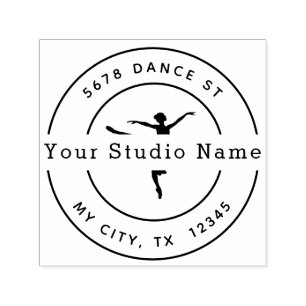 Anpassningsbar Dance Studio Round-Returadress Självfärgande Stämpel