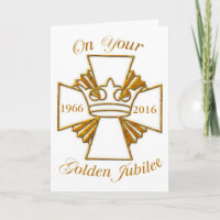 Anpassningsbar Date Golden Jubilee Grattis, Guld C