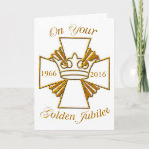 Anpassningsbar Date Golden Jubilee Grattis, Guld C Kort